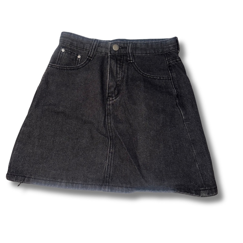 Classic Black Denim Skirt